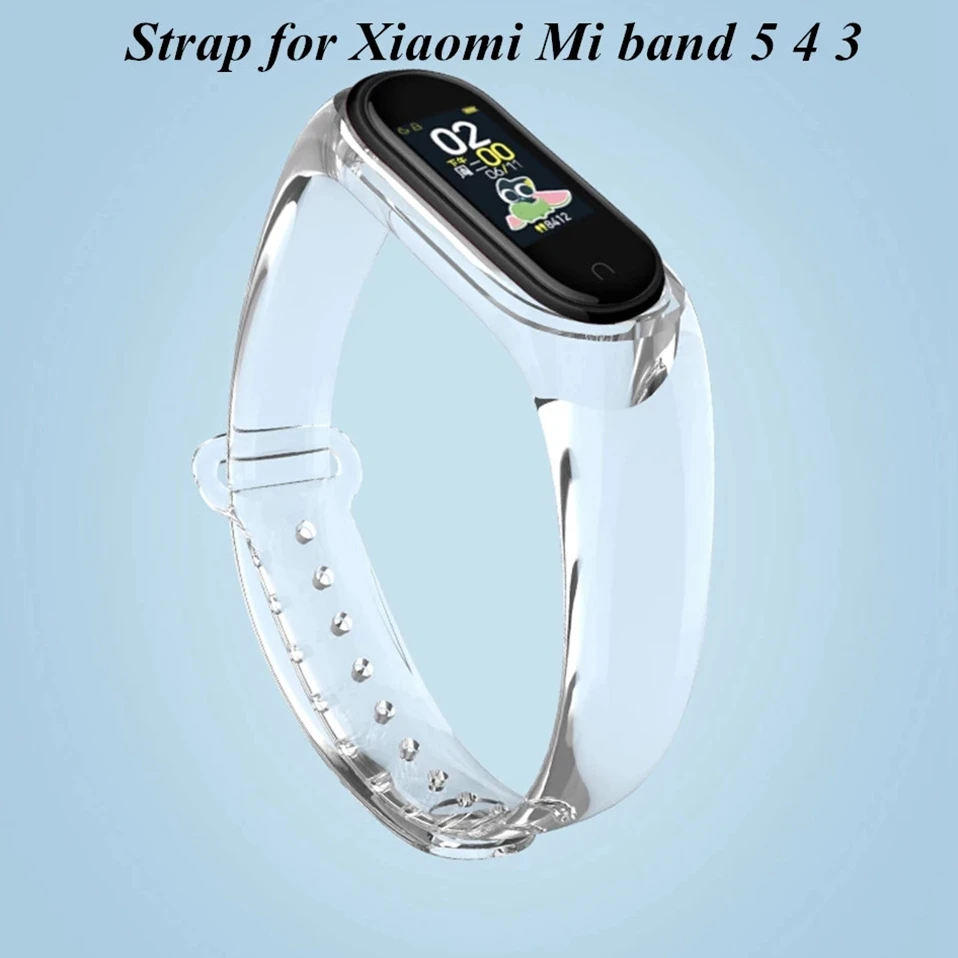 

Strap for Xiaomi Mi band 6 5 band4 3 Transparent Silicone Replacement Bracelet for Xiaomi xiomi mi band 6 miband 5 correa strap