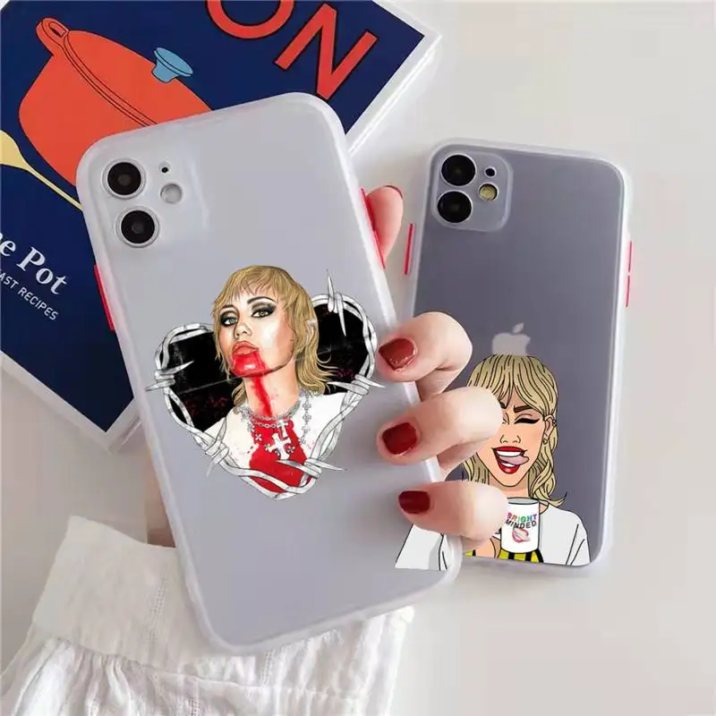 

Miley Cyrus cartoon sexy singer Phone Case matte transparent For iphone 7 8 11 12 13 plus mini x xs xr pro max cover