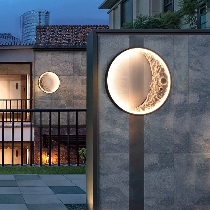 

Modern LED Outdoor waterproof Landscape wall lamp IP65 moon Aluminum Wall sconces Porch exterior Wall light garden lamp villa