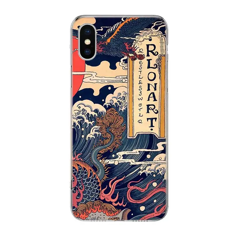 Чехол для телефона Hot Wave Art Japan Green Illust 11 14 Pro Max 13 12 Mini 6X8 6S 7 Plus XS + XR 5S SE - купить по