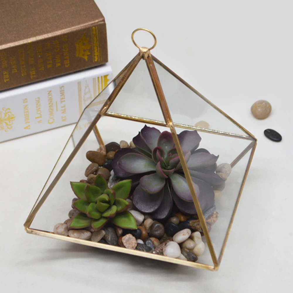 Сад Золотой Алмазный Форма стеклянный геометрический Террариум Свадебные