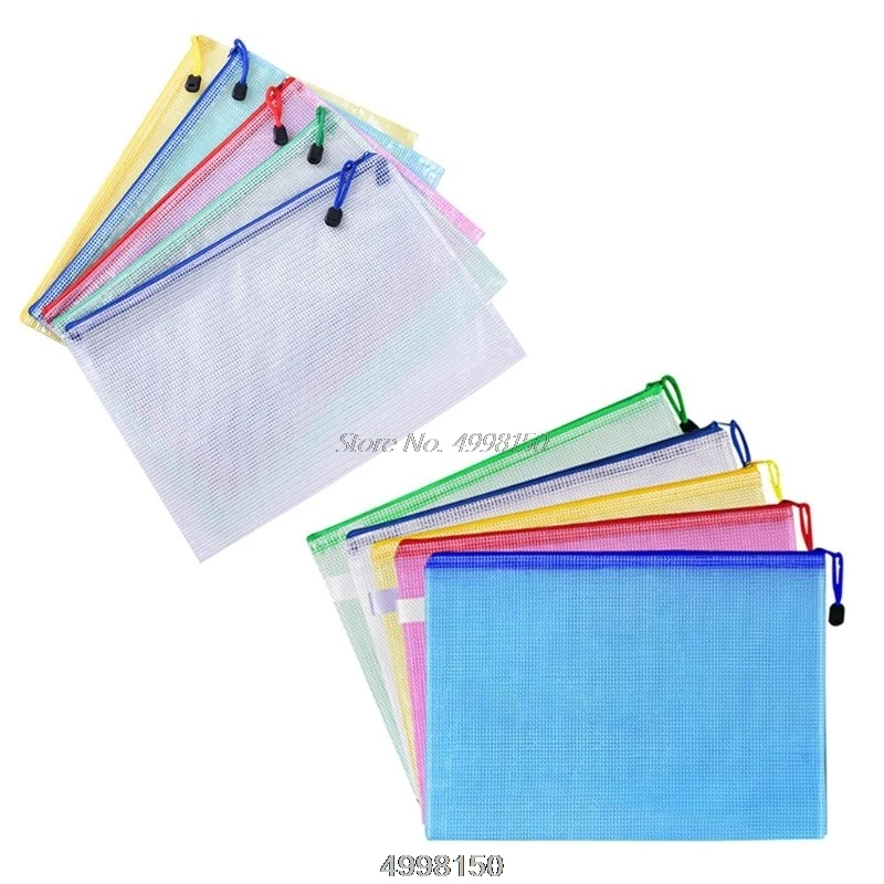 Сетчатые пакеты для документов размером A4 сумка хранения с молнией косметики