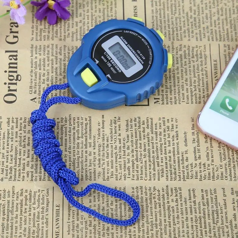 ЖК хронограф цифровой таймер секундомер спортивный счетчик одометр часы