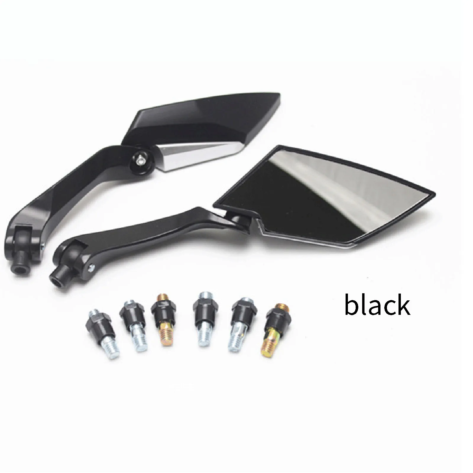 

New 2pcs Universal Motorcycle Mirror Clear Motorbike Left and Right Mirror durable Adjustable View Side Mirror with 6 Screws
