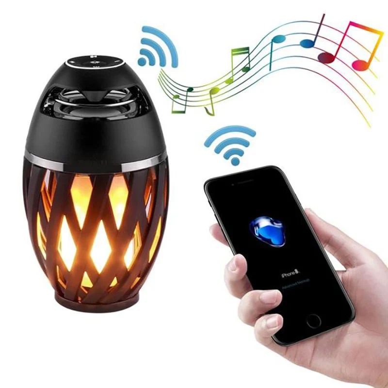 

Portable LED Flame Light Speaker Bluetooth Speaker Outdoor Loudspeaker Wireless Player with LED Flame Torch Light Flicker Light