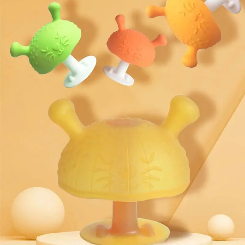 

Baby Teeth Care Teether Mushroom Bunny Soothing Teether Stick Silicone Nipple Soothing Baby Milk Molar Nursing Breast Imita V3Z9