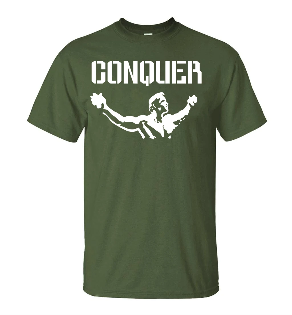 Musclefitting футболка забавная Арнольд с коротким рукавом покоряющая Футболка