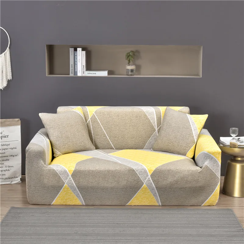 Эластичный чехол для дивана с принтом листьев спандекс полиэстер