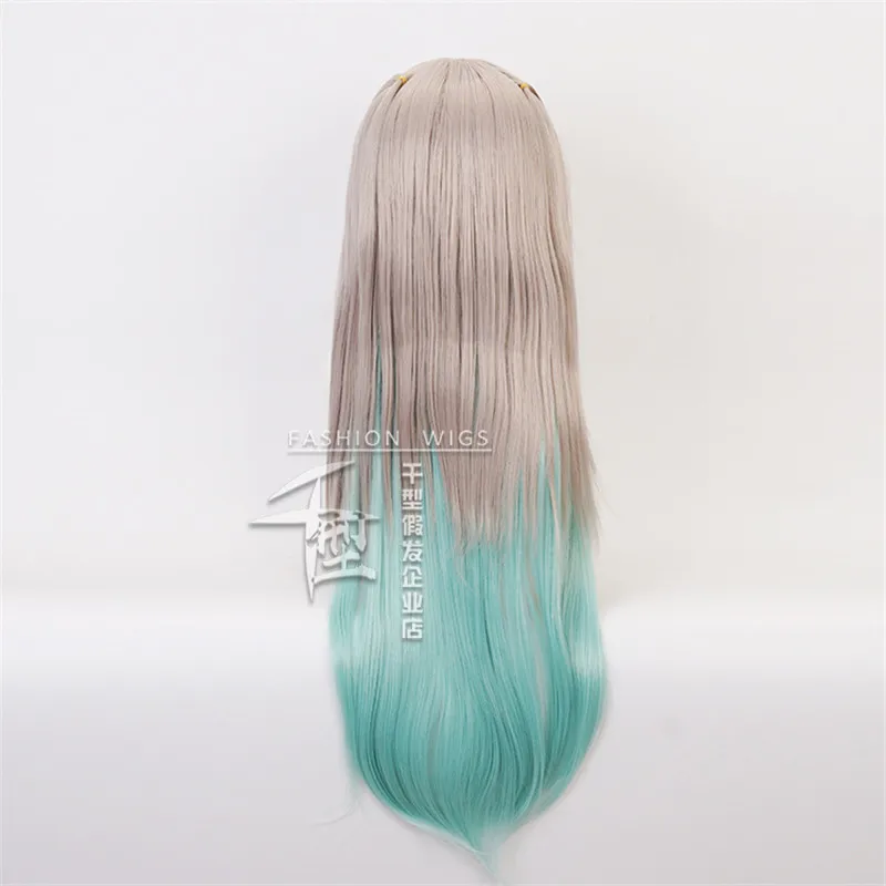 

Jibaku Shounen Hanako Kun Cosplay Wig Nene Yashiro Long Silver Gray Green Heat Resistant Hair Party Costume Wigs