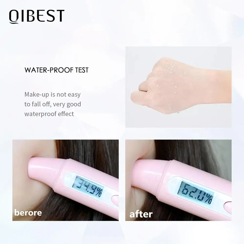 QIBEST основа для макияжа жидкая матовая с высоким покрытием осветляет