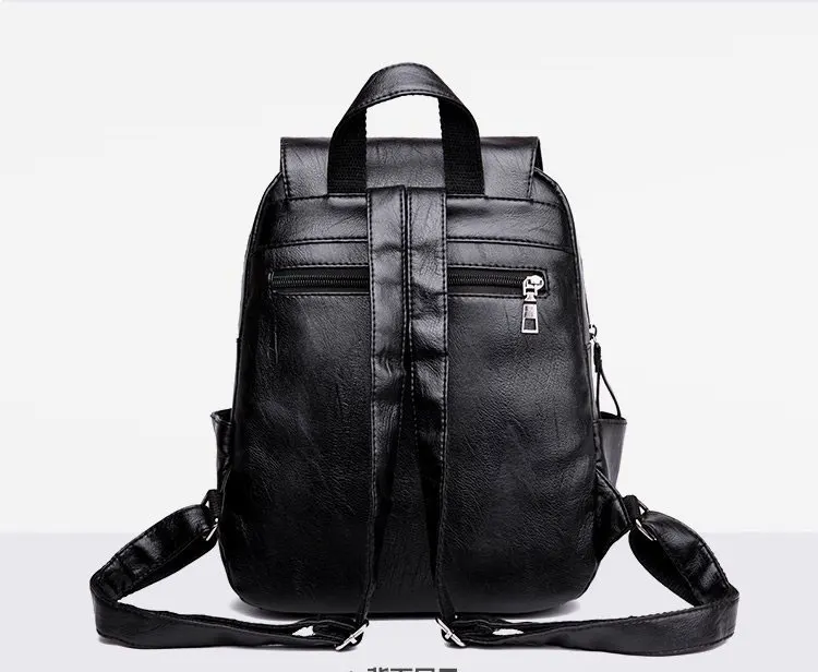 Bolsa Feminina De Couro Vaca Anti Furto Preta Sac A Dos Femme En Cuir Mochila Mujer Moda 2020 женский рюкзак из черной кожи