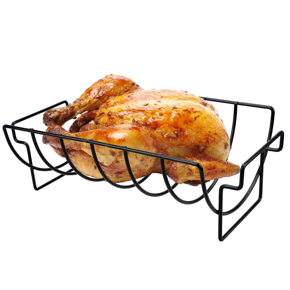 Non-stick Roasting Rib Rotisserie For Household Outdoor Camping Barbecue Grill Rack Steak Rack Holders Stand