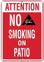 metal tin sign wall decor man cave bar 12 x 8 inches attention no smoking on patio activity sign pool signs decor home wall