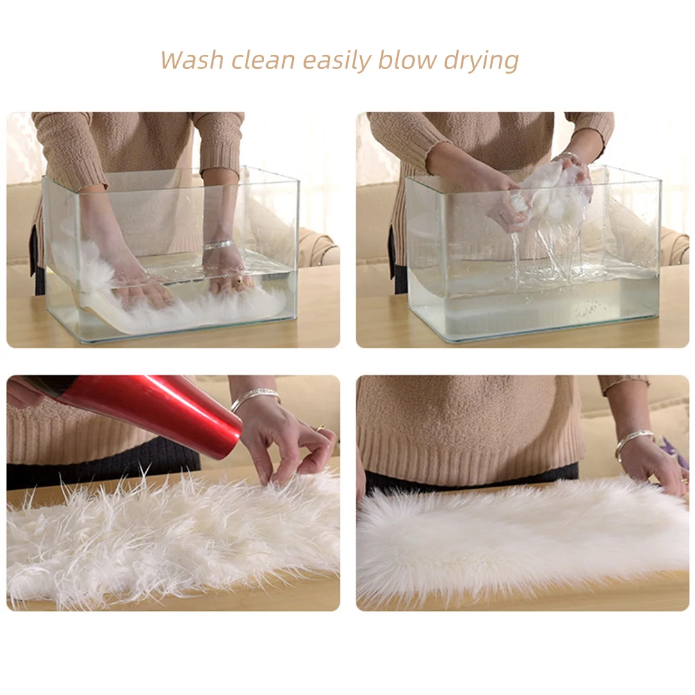 Прямоугольные мягкие Меховые коврики из искусственной овчины для спальни