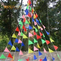 100pcs colored hanging flags 50m red yellow blue green pink colors 14x21cm home party decorative flags and banners