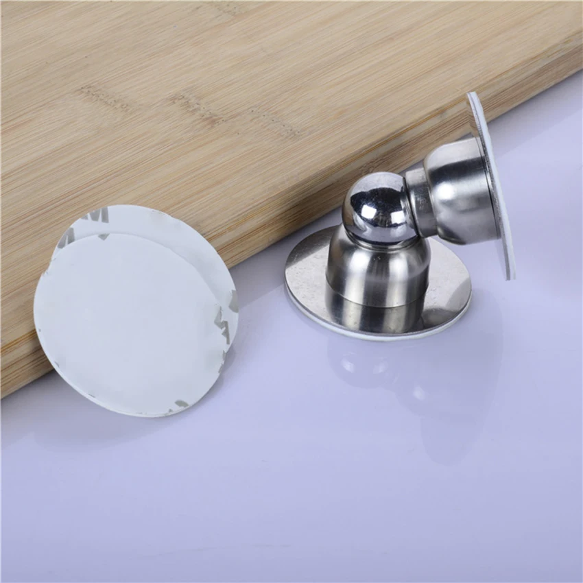 

Stainless Steel Mini Door Stop Strong Magnetic Door Stopper Punch-free Household Magnetic Door Catches Stoppers Wall Protector