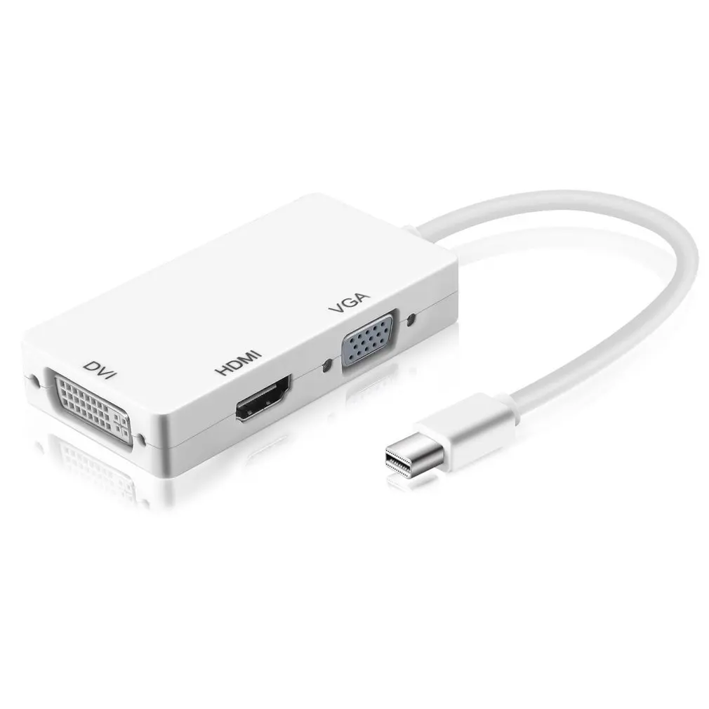3 в 1 Порт Thunderbolt Mini Display Port HDMI DVI VGA port адаптер кабель для Mac Macbook Air iMac Microsoft Surface