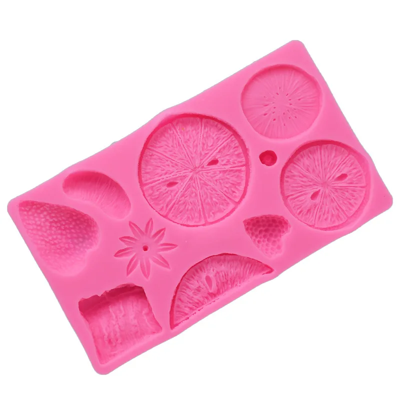 DIY Хлебобулочные фрукты ломтик тарелка помадка торт шоколадная форма аромат