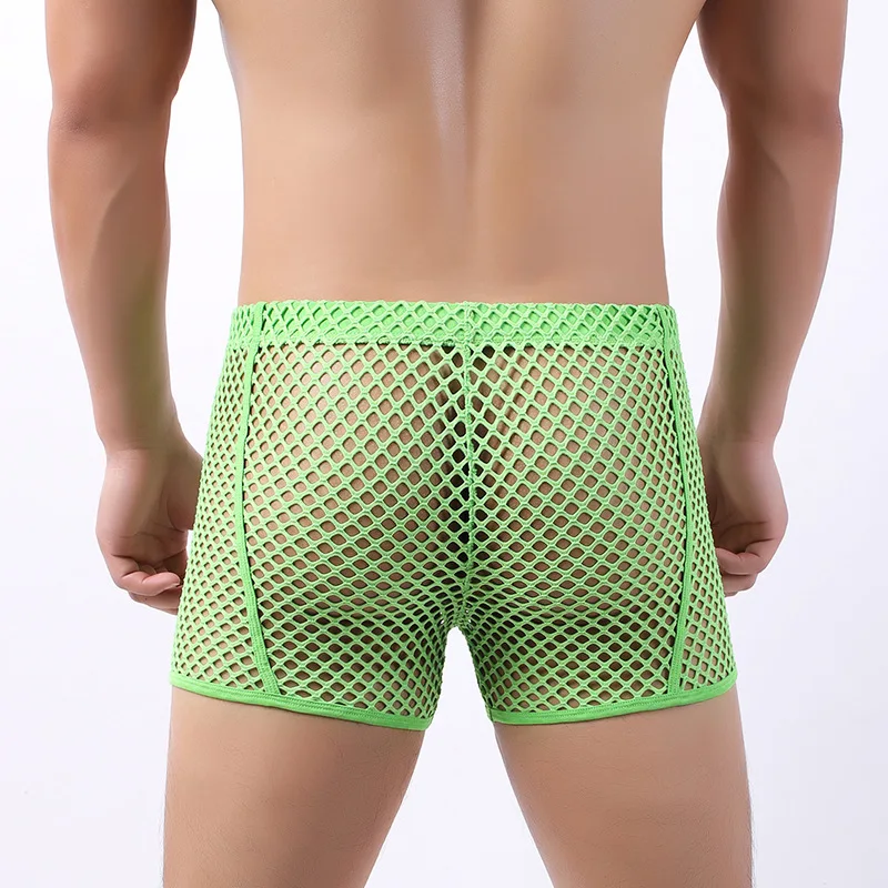 

Sexy Shorts for Men Transparent Boxer Unterhosen Herren Ropa Interior Masculina Fishnet Breathable Transparent Shorts Fashion