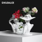 Творческая красота ваза для цветов белый розовый скандинавский стиль цветок для головы человека горшок для оформления дома украшения для гостиной изделия из смолы