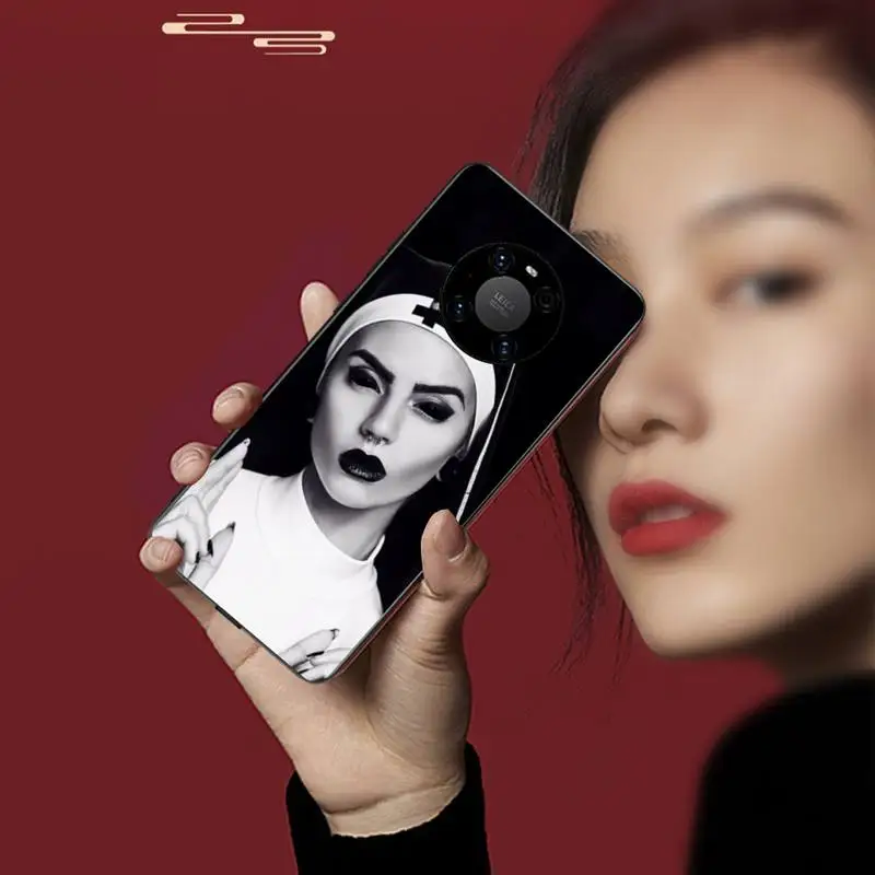 

0 Case Sister Nun Black Soft Phone Case For Huawei P20 30 40 Pro Mate 20x 30 40 Pro Nova6 7 Honor 9X 10