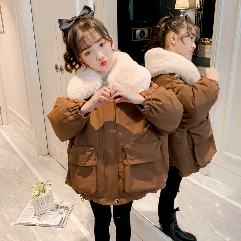 Зимняя стеганая куртка для девочек новинка 2021 утепленная маленьких среднего и