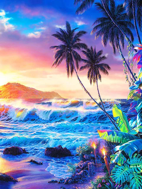 

Diamond Painting Cartoon Scenery Sea Landscape 5d Diy Mosaic Full Square Drill Diamant Of Rhinestone Daimond Embroidery Picture