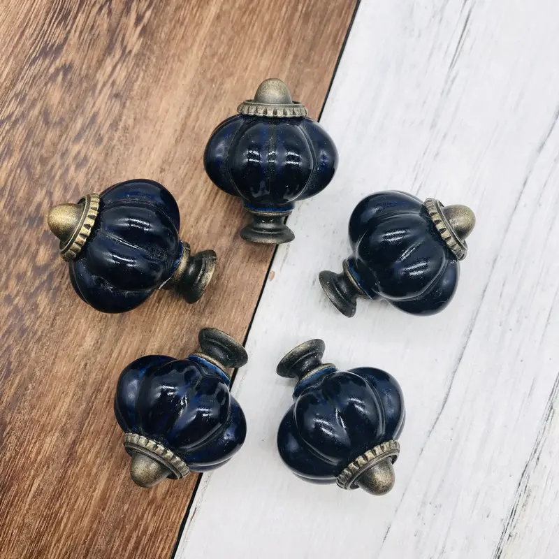 Набор из 8 уникальных ручек для шкафа кухонные дверные ручки кобальтовые синие