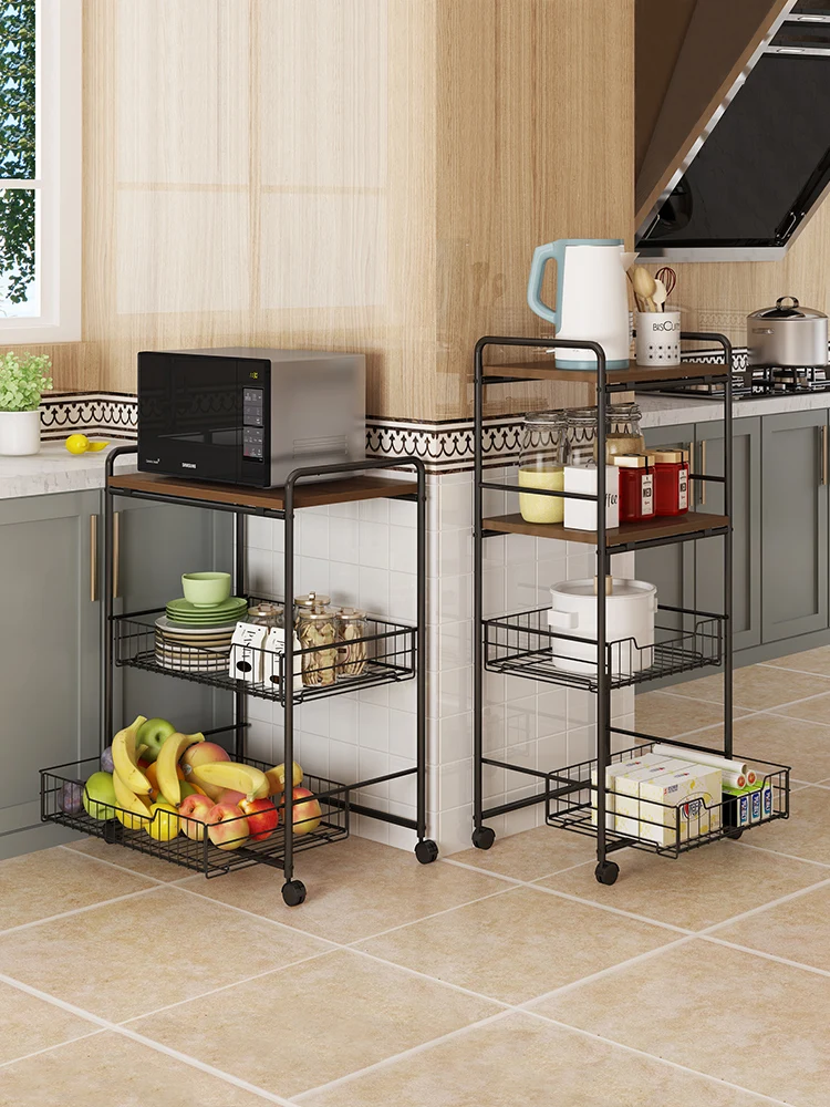 Кухонная полка для посадки многослойная тележка овощей микроволновая печь