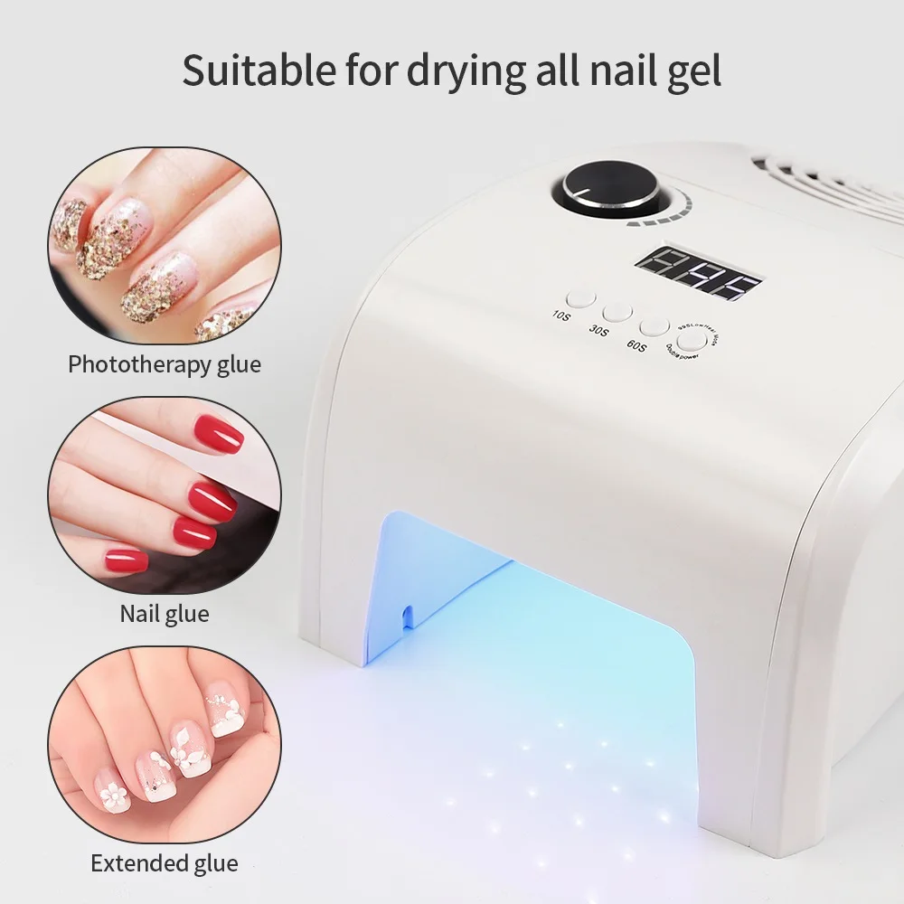Сушилка для ногтей 2 в 1 с мощным вентилятором и пылесборником 80 Вт светодиодный