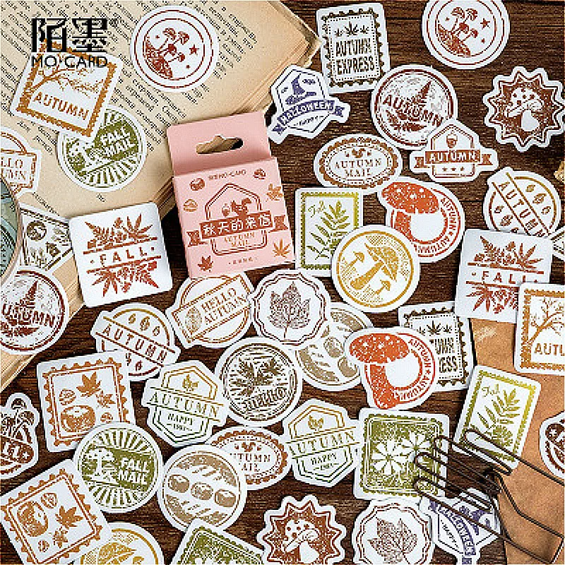 

45PCS Lovely Letters in Autum Memo Pad Bookmarks Sticky Notes Practical Posted Planner Stationery School Supplies Paper Stickers