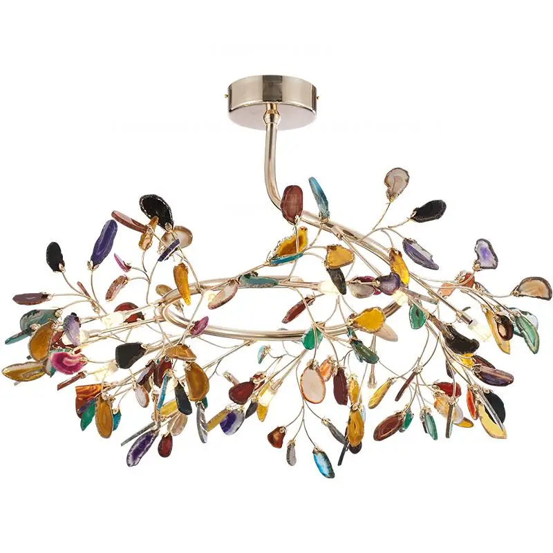 Современная светодиодная Агатовая люстра роскошный золотой светильник ильник в