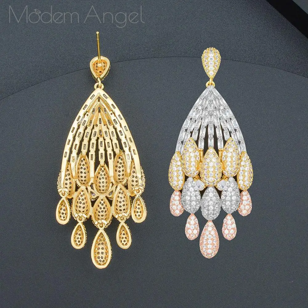 

ModemAngel Trendy Tassel Drop African Bride Earrings For Women Earrings Geometric Earring Brincos Female DIY Fashion Jewelry
