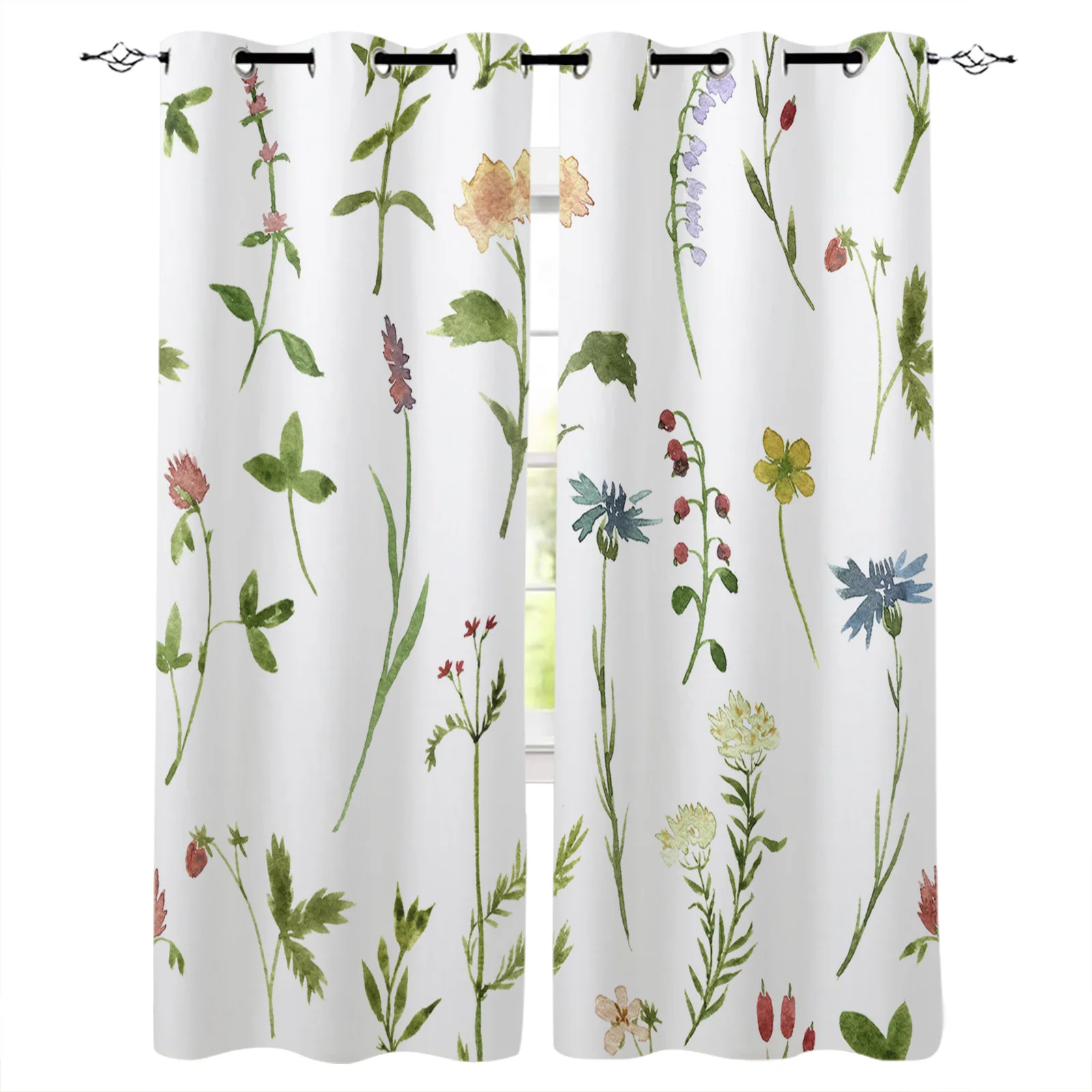 

Herbal Flowers Floral Blackout Curtain for Kids Room Bedroom Curtain Cartoon Window Curtain for Children Cortinas