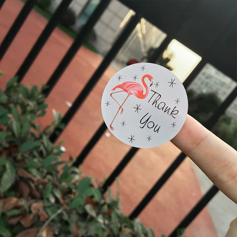 

Наклейки в виде фламинго с надписью «Thank You», 120 шт.