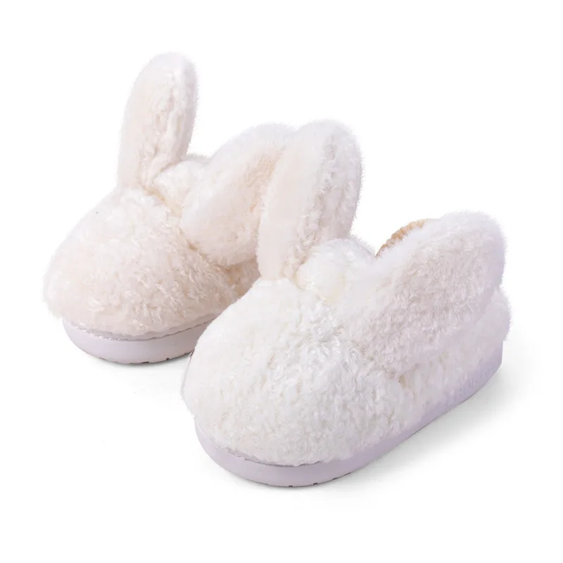 2019 г. Зимние детские тапочки милые теплые хлопковые с кроликом домашняя обувь