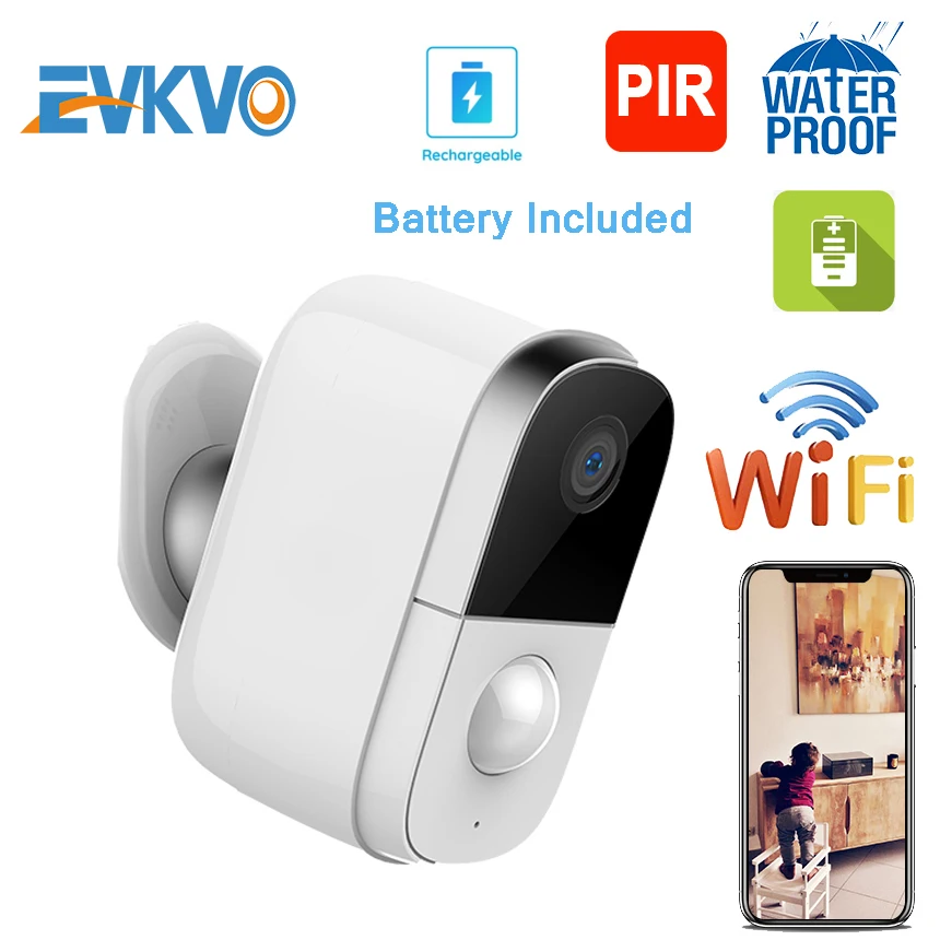 EVKVO HD 3MP мини Батарея Камера открытый Водонепроницаемый IP камера Wi Fi PIR