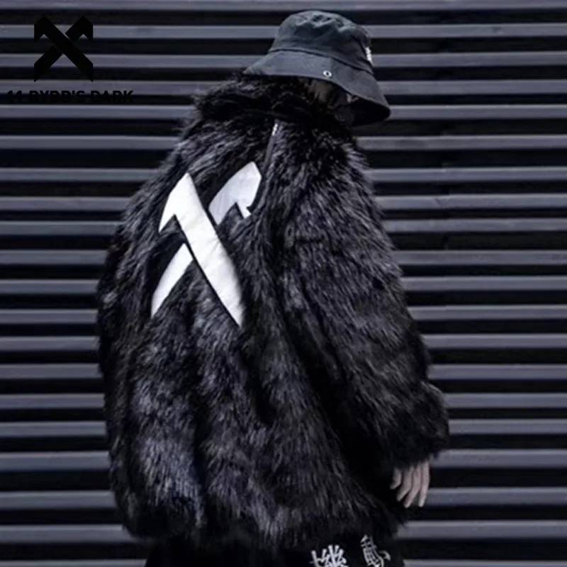 11 BYBB'S тёмные парки с имитацией норки пальто для мужчин зимняя повседневная