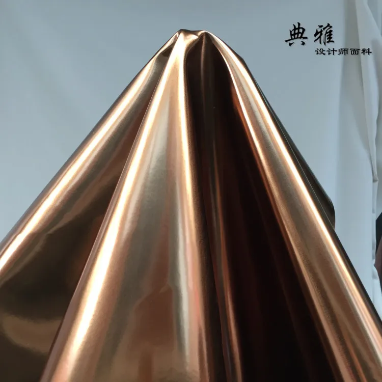 Цвет бронза крошечная эластичная сила Pu Кожевенная одежда яркая зеркальная