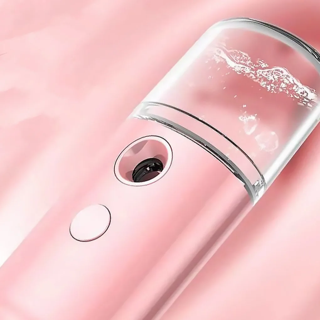 

2 Pieces Mist Sprayer USB Rechargeable Face Steamer Humidifier Facial Skin Care Deep Hydrating Atomizer, Pink
