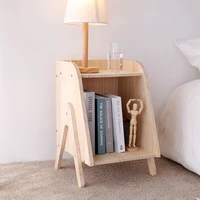 nordic solid wood simple bedside table minimalist bedroom bedside shelf small apartment low cabinet creative bedside table