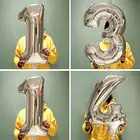 Шары воздушные из алюминиевой фольги, 32 дюйма, золотистыеСеребристые цифры, для детей и взрослых, украшения для свадьбы и дня рождения