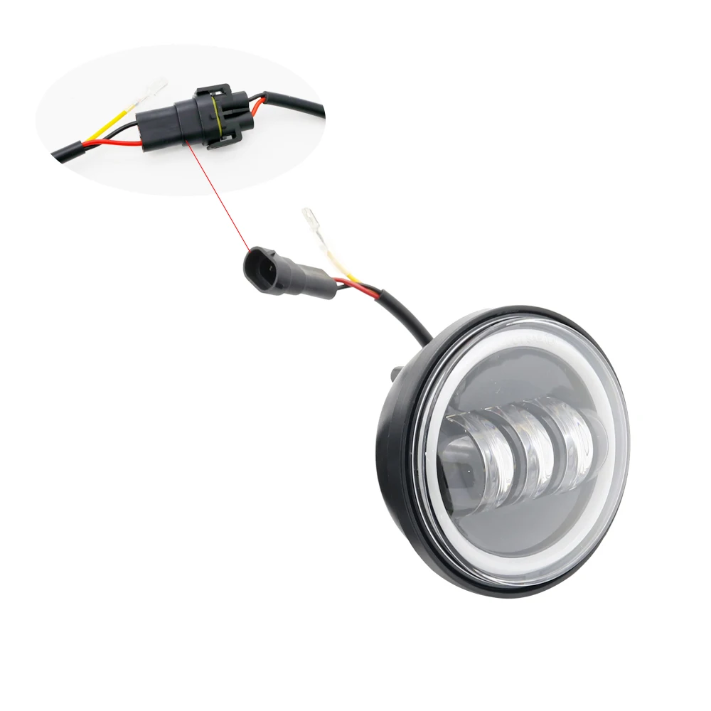 2 Pcs 4.5 INCH Motorcycle Led Fog Lamp 4-1/2" 30W Chrome DRL LED Auxiliary Passing Light |