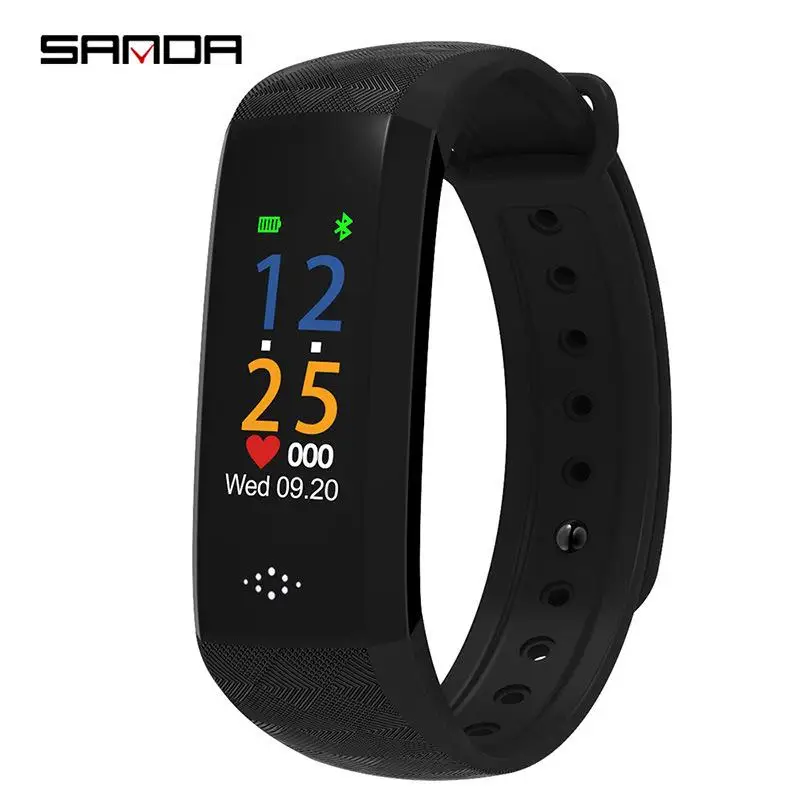 

Sanda M12P Color Screen Smart Bracelet Sports Step Waterproof Smart Watch Sleep Anti-lost Heart Rate Intelligent Smartwatches
