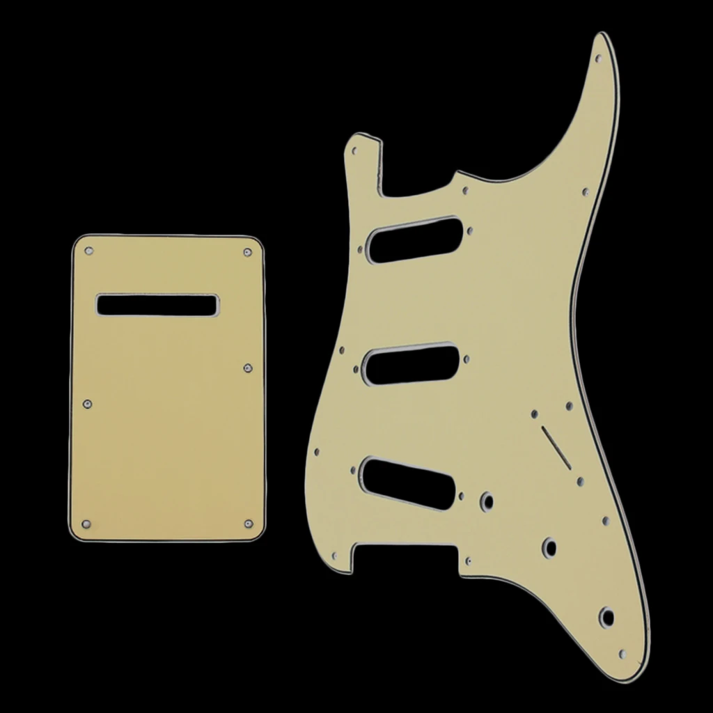 Guitar SSS Pickguard Protector 3Ply + Back Plate for Fender Style Electric | Спорт и развлечения