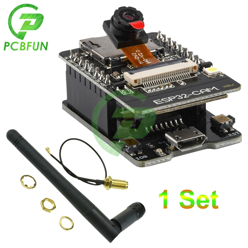 

ESP32-CAM-MB MICRO USB ESP32 Serial to WiFi ESP32 CAM Board CH340 CH340G 5V Bluetooth+OV2640 Camera+2.4G Antenna for Smart Home