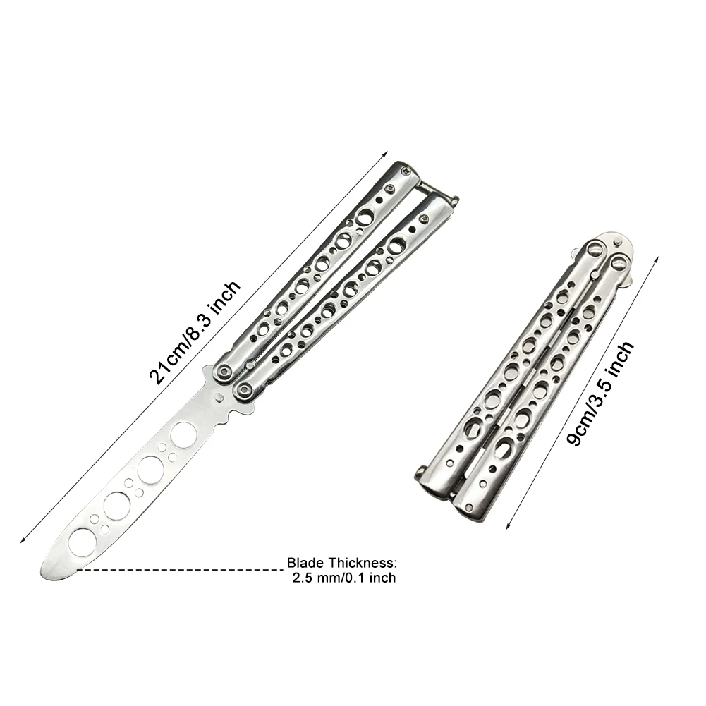 

Practice Training Folding Multifunction Unedged Beginner Butterfly Cutter Portable Outdoor Practical Competition Steel