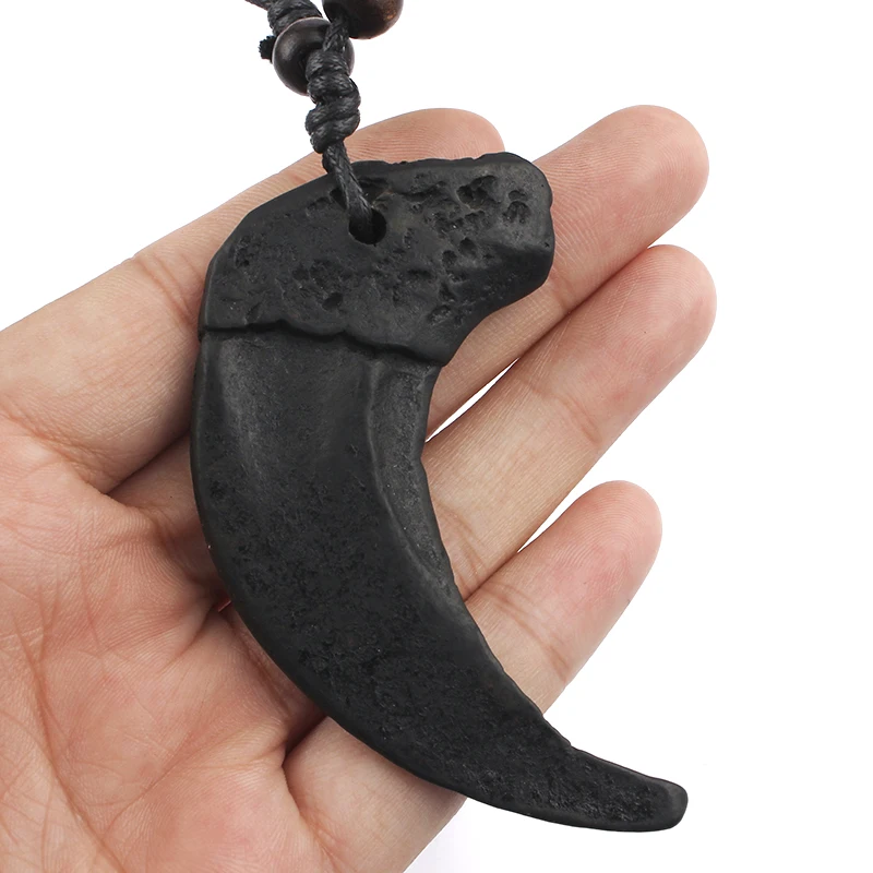 Ожерелье с подвеской из искусственного волчий Клык винтажный кулон зубом волка