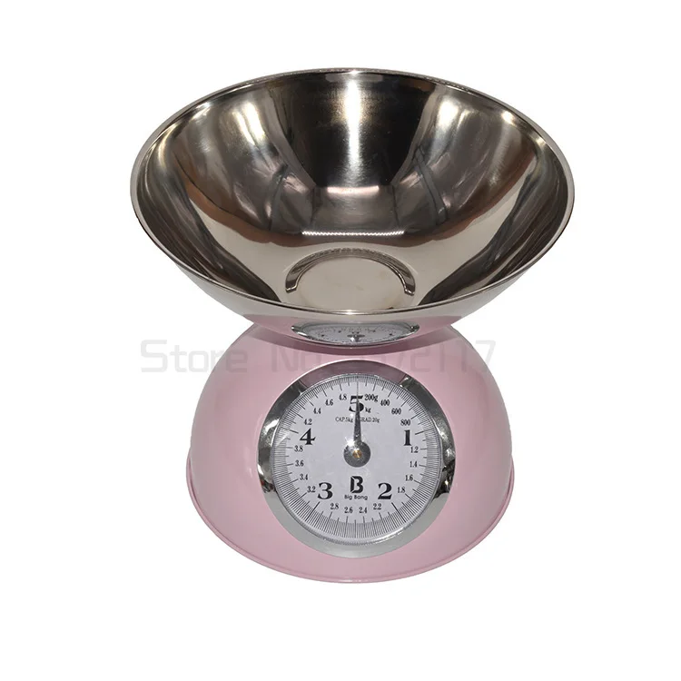 

Retro Household Baking Spring Tray Stainless Steel Antifouling Kitchen Scale Experiment Teaching Mechanical Platform Scale