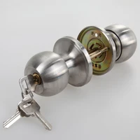 stainless rotation round door knobset handle entrance passage lock with key for household bedrooms living rooms bathrooms